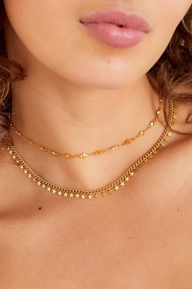 stainless steel necklace stars 