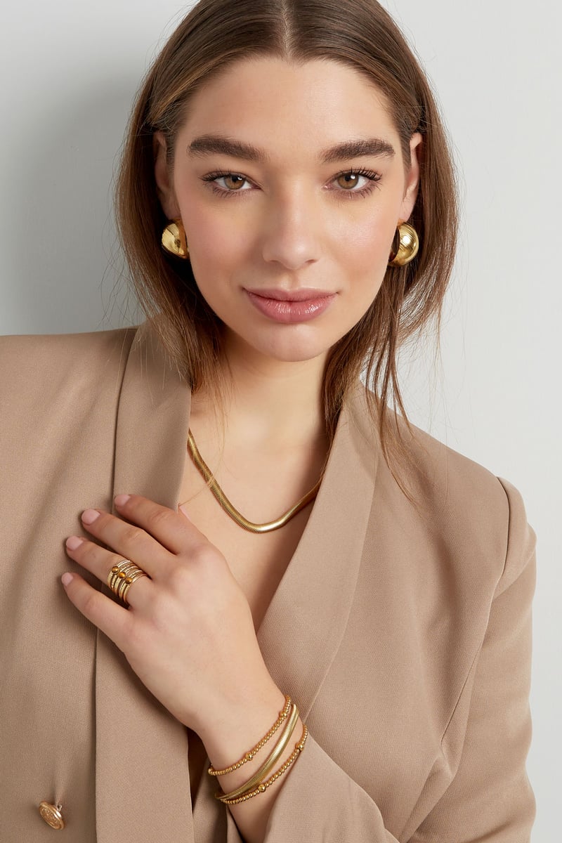 Bracelet Beady Gold Color Stainless Steel