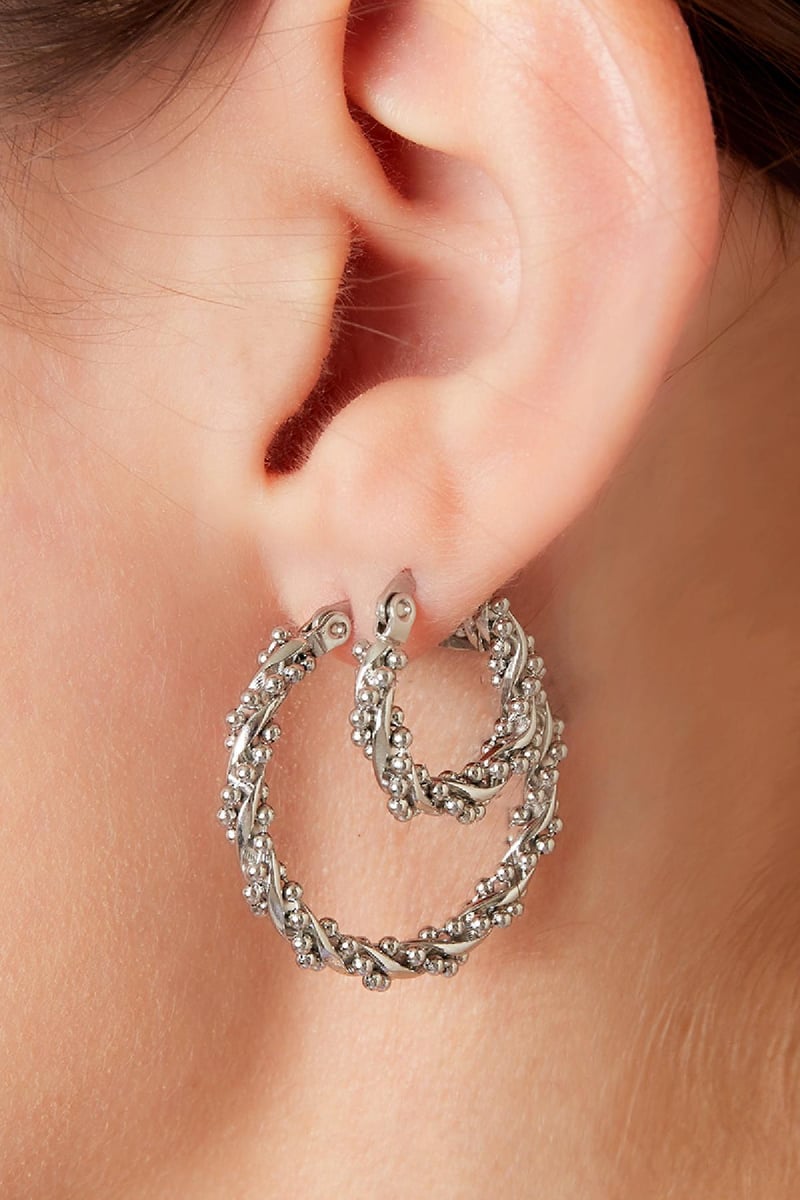 stainless steel twisted hoop earrings 