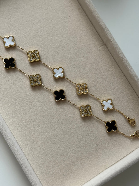 Kleeblatt Armband Edelstahl | Clover Bracelet Glückssymbol | Minimalistischer Schmuck Damen | Geschenk für Sie