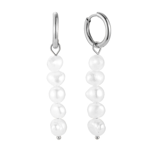 Pearl Penta Stack Edelstahl Ohrringe