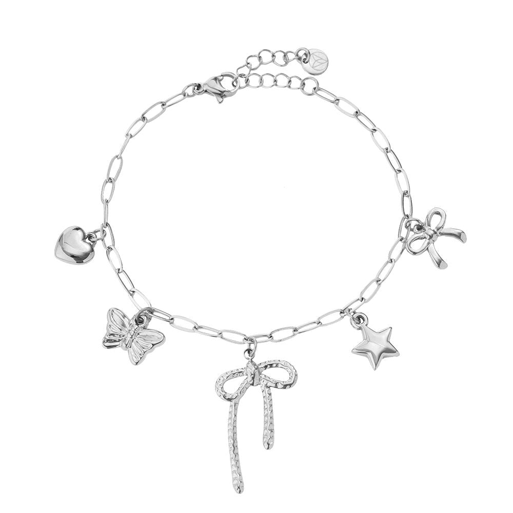 Bowtie With Cute Hanging Edelstahl Armband