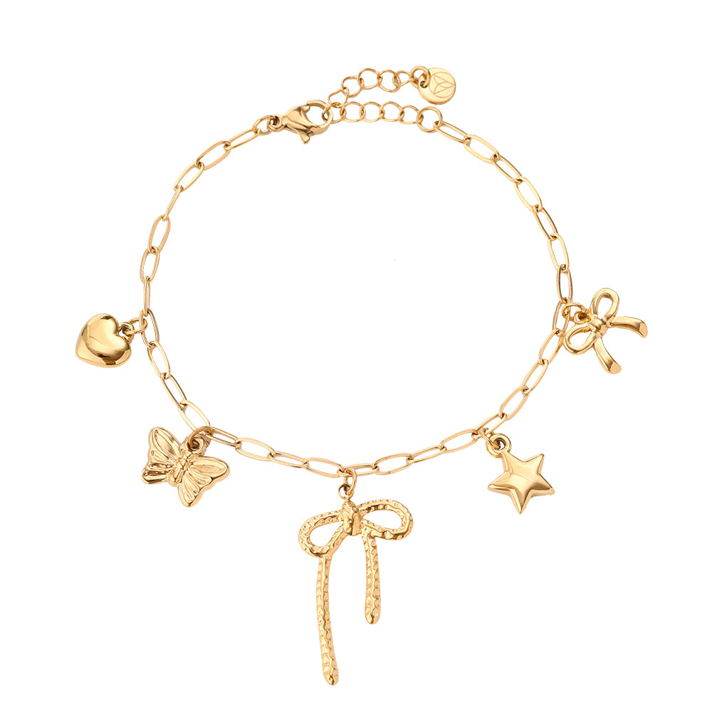 Bowtie With Cute Hanging Edelstahl Armband