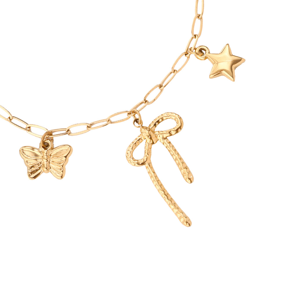 Bowtie With Cute Hanging Edelstahl Armband