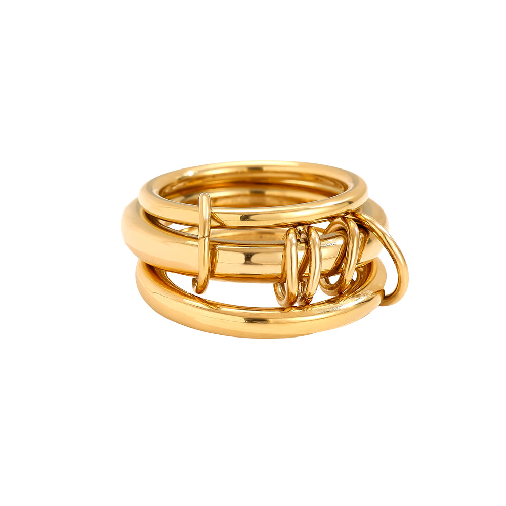 Simple Three Layer Ring Set Edelstahl Ring