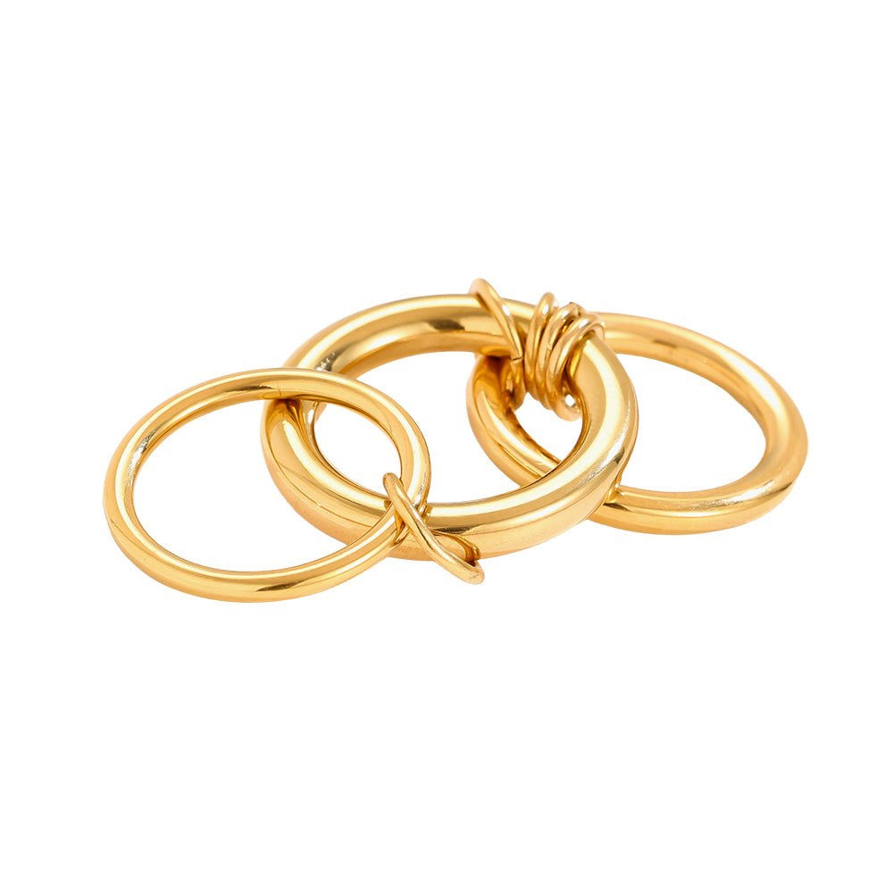 Simple Three Layer Ring Set Edelstahl Ring