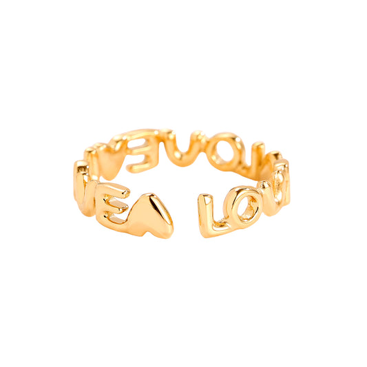 LOVE Heart Edelstahl Ring