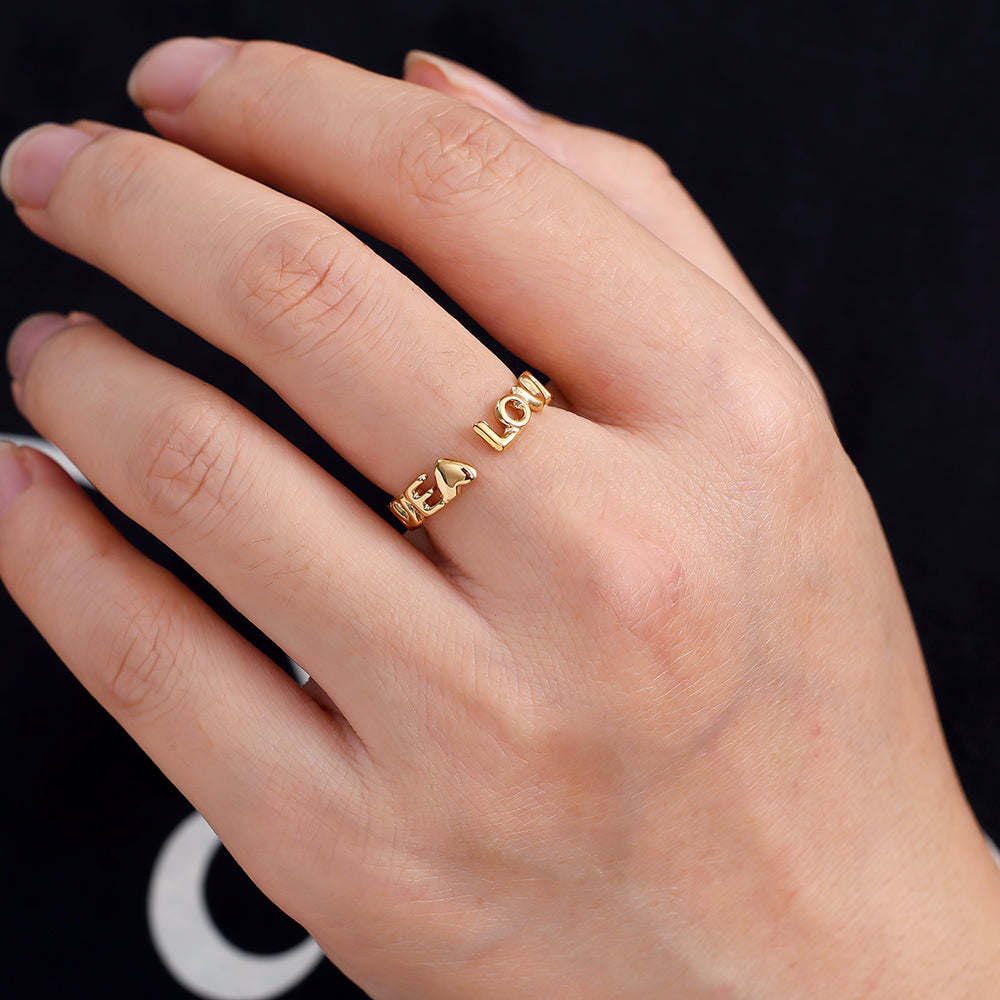 LOVE Heart Edelstahl Ring