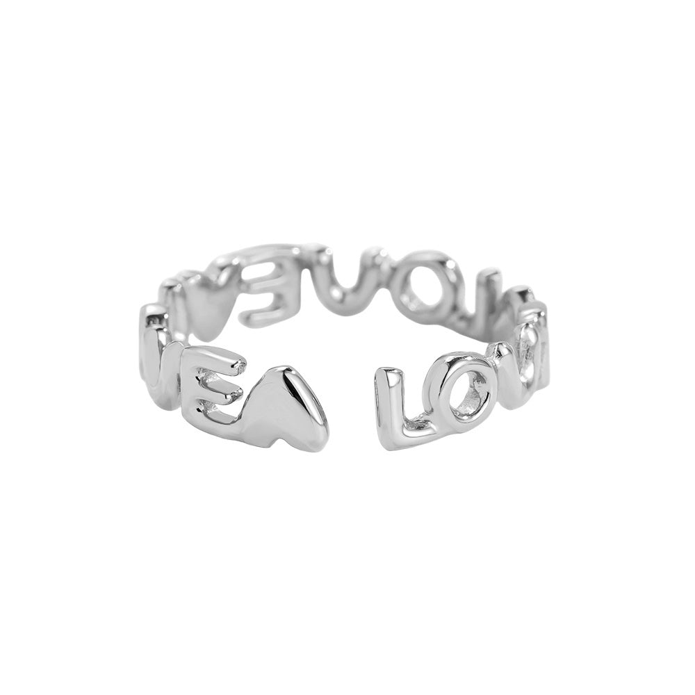 LOVE Heart Edelstahl Ring
