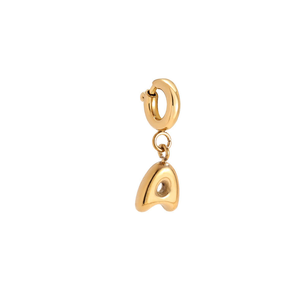 7mm Bubble Alphabet Edelstahl Charm