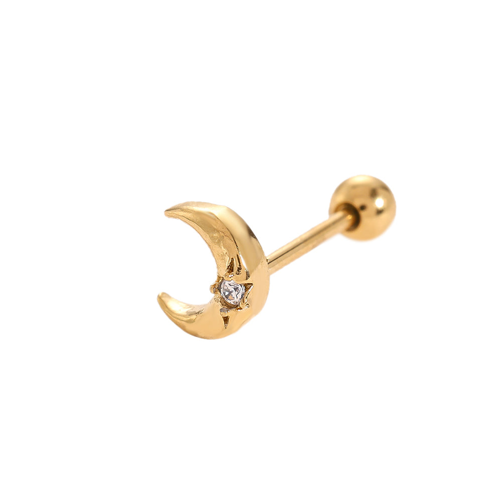 Mini Diamond In Moon Edelstahl Piercing