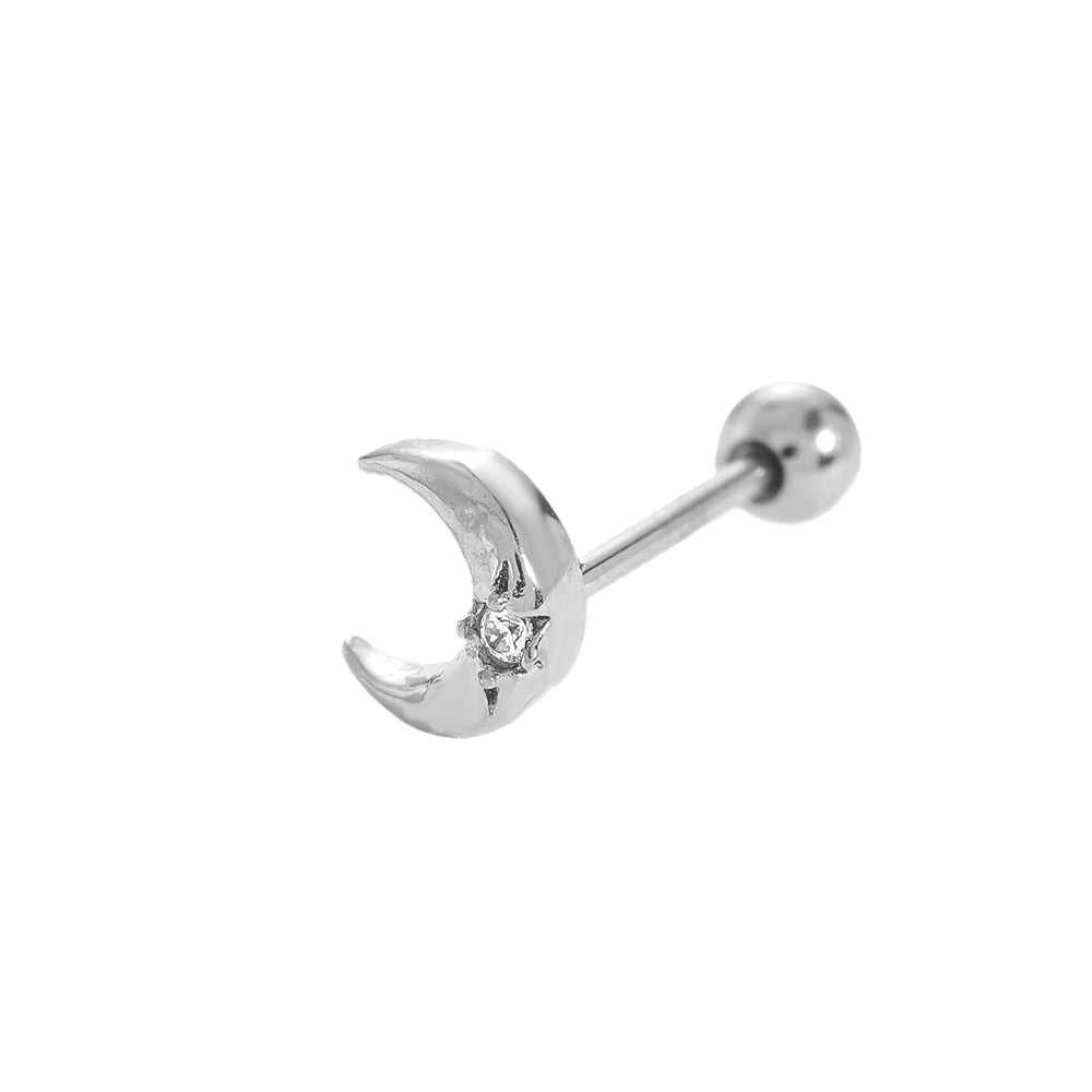 Mini Diamond In Moon Edelstahl Piercing