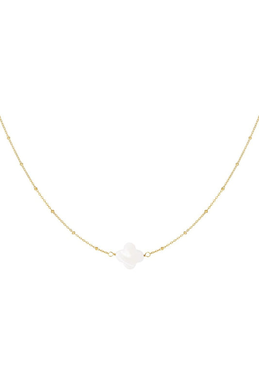 Necklace seashell clover Gold Color Stainless Steel