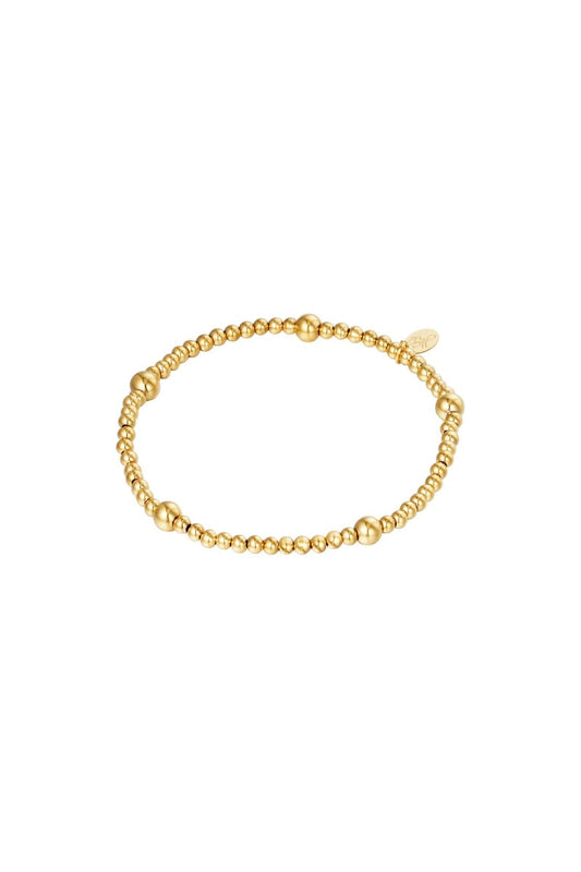 Bracelet Beady Gold Color Stainless Steel