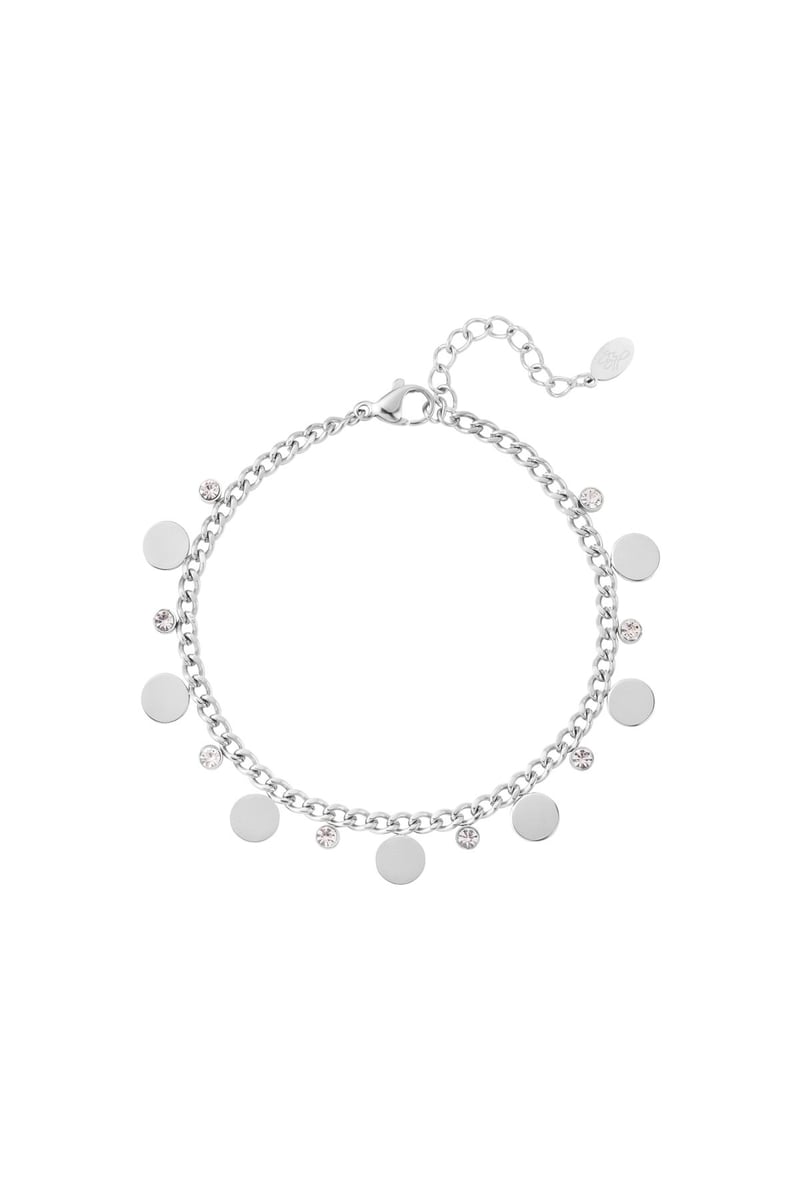 Bracelet circles with rhinestones Gold Color Stainless Steel