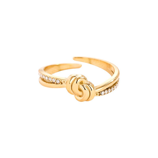 Knot Diamonds Edelstahl Ring