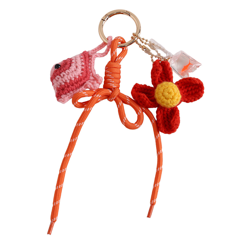 Bag Charm Flower And Fish Bagchain