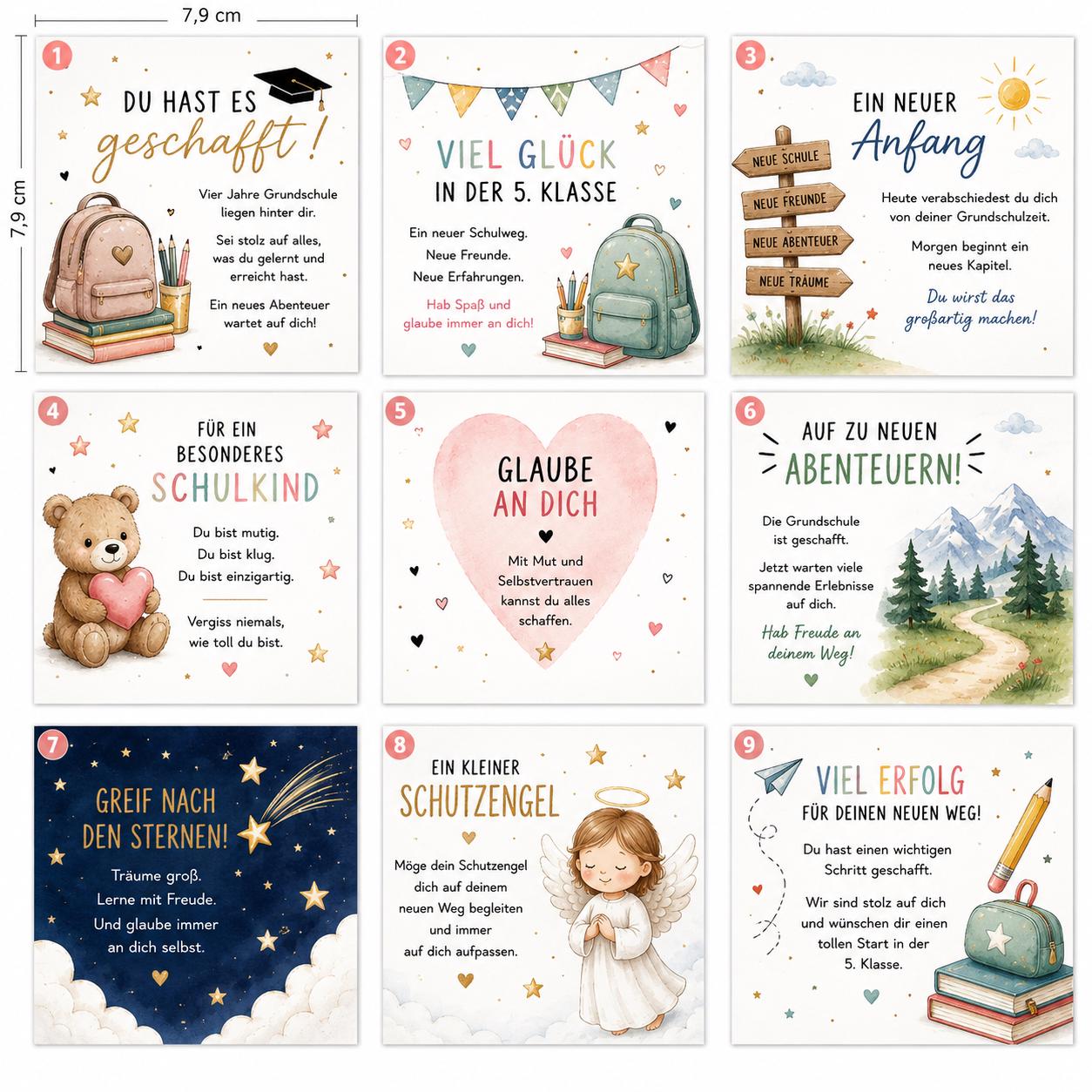 Personalisierte Kette zum Schulabschluss Grundschule | Geschenk 4. Klasse | Abschied Grundschule | Einschulung 5. Klasse